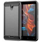 For Lenovo A1010 Brushed Texture Carbon Fiber TPU Phone Case(Black) - 1