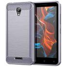 For Lenovo A1010 Brushed Texture Carbon Fiber TPU Phone Case(Grey) - 1