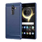 For Lenovo K8 Note/K8 Note Lite Brushed Texture Carbon Fiber TPU Phone Case(Blue) - 1