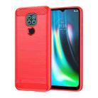 For Lenovo Lemon K12 Brushed Texture Carbon Fiber TPU Phone Case(Red) - 1