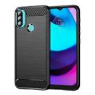 For Lenovo K14 Brushed Texture Carbon Fiber TPU Phone Case(Black) - 1