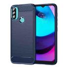 For Lenovo K14 Brushed Texture Carbon Fiber TPU Phone Case(Blue) - 1