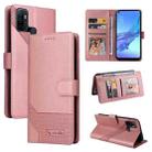 For OPPO A53 GQUTROBE Skin Feel Magnetic Leather Phone Case(Rose Gold) - 1