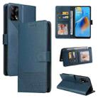 For OPPO A74 / F19 GQUTROBE Skin Feel Magnetic Leather Phone Case(Blue) - 1