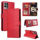 For Realme 8i GQUTROBE Skin Feel Magnetic Leather Phone Case(Red) - 1