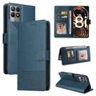 For Realme 8i GQUTROBE Skin Feel Magnetic Leather Phone Case(Blue) - 1