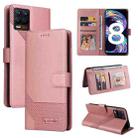 For Realme 8 GQUTROBE Skin Feel Magnetic Leather Phone Case(Rose Gold) - 1