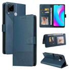 For Realme C15 GQUTROBE Skin Feel Magnetic Leather Phone Case(Blue) - 1