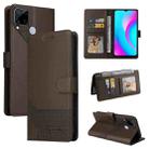 For Realme C15 GQUTROBE Skin Feel Magnetic Leather Phone Case(Brown) - 1