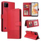 For Realme C20 GQUTROBE Skin Feel Magnetic Leather Phone Case(Red) - 1