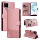 For Realme C21 GQUTROBE Skin Feel Magnetic Leather Phone Case(Rose Gold) - 1
