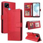 For Realme C21 GQUTROBE Skin Feel Magnetic Leather Phone Case(Red) - 1