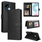 For Realme C21 GQUTROBE Skin Feel Magnetic Leather Phone Case(Black) - 1