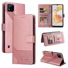 For Realme C21Y GQUTROBE Skin Feel Magnetic Leather Phone Case(Rose Gold) - 1