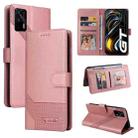 For Realme GT 5G GQUTROBE Skin Feel Magnetic Leather Phone Case(Rose Gold) - 1