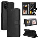 For Realme GT 5G GQUTROBE Skin Feel Magnetic Leather Phone Case(Black) - 1