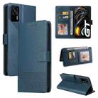 For Realme GT 5G GQUTROBE Skin Feel Magnetic Leather Phone Case(Blue) - 1