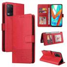 For Realme V13 5G GQUTROBE Skin Feel Magnetic Leather Phone Case(Red) - 1