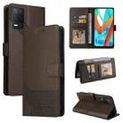 For Realme V13 5G GQUTROBE Skin Feel Magnetic Leather Phone Case(Brown) - 1