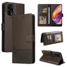 For Realme X7 Pro GQUTROBE Skin Feel Magnetic Leather Phone Case(Brown) - 1