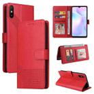 For Xiaomi Redmi 9A GQUTROBE Skin Feel Magnetic Leather Phone Case(Red) - 1