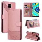 For Xiaomi Redmi Note 9 Pro GQUTROBE Skin Feel Magnetic Leather Phone Case(Rose Gold) - 1