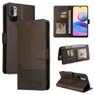 For Xiaomi Redmi Note 10 5G GQUTROBE Skin Feel Magnetic Leather Phone Case(Brown) - 1