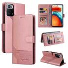 For Xiaomi Redmi Note 10 Pro GQUTROBE Skin Feel Magnetic Leather Phone Case(Rose Gold) - 1