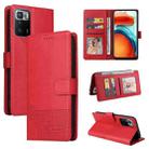 For Xiaomi Redmi Note 10 Pro GQUTROBE Skin Feel Magnetic Leather Phone Case(Red) - 1