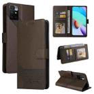 For Xiaomi Redmi 10 GQUTROBE Skin Feel Magnetic Leather Phone Case(Brown) - 1