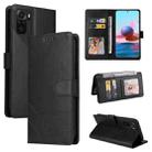 For Xiaomi Redmi Note 10 4G GQUTROBE Skin Feel Magnetic Leather Phone Case(Black) - 1