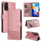 For Xiaomi Redmi Note 11 4G Global GQUTROBE Skin Feel Magnetic Leather Phone Case(Rose Gold) - 1
