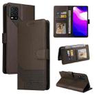 For Xiaomi Mi 10 Lite GQUTROBE Skin Feel Magnetic Leather Phone Case(Brown) - 1