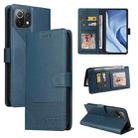 For Xiaomi Mi 11 Lite GQUTROBE Skin Feel Magnetic Leather Phone Case(Blue) - 1