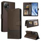 For Xiaomi Mi 11 Lite GQUTROBE Skin Feel Magnetic Leather Phone Case(Brown) - 1