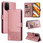 For Xiaomi Poco F3 GQUTROBE Skin Feel Magnetic Leather Phone Case(Rose Gold) - 1