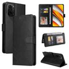 For Xiaomi Poco F3 GQUTROBE Skin Feel Magnetic Leather Phone Case(Black) - 1