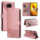 For Xiaomi Poco X3 NFC GQUTROBE Skin Feel Magnetic Leather Phone Case(Rose Gold) - 1