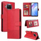 For Xiaomi Mi 10T Lite GQUTROBE Skin Feel Magnetic Leather Phone Case(Red) - 1