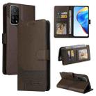 For Xiaomi Mi 10T Pro GQUTROBE Skin Feel Magnetic Leather Phone Case(Brown) - 1