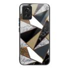 For OnePlus Ace Abstract Marble Pattern Glass Protective Case(Rhombus Golden) - 1