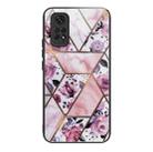 For Xiaomi Redmi Note 11 4G Abstract Marble Pattern Glass Protective Case(Rhombus Rose) - 1