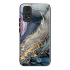 For Xiaomi Redmi Note 11 4G Abstract Marble Pattern Glass Protective Case(Abstract Gold) - 1