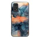 For Xiaomi Redmi Note 11 4G Abstract Marble Pattern Glass Protective Case(Abstract Blue) - 1