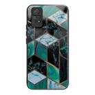 For Xiaomi Redmi Note 11 Pro 4G Abstract Marble Pattern Glass Protective Case(Rhombus Dark Green) - 1