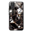 For Xiaomi Redmi Note 11 Pro 4G Abstract Marble Pattern Glass Protective Case(Rhombus Black) - 1