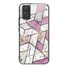 For Xiaomi Redmi Note 11 Pro 4G Abstract Marble Pattern Glass Protective Case(Rhombus White Purple) - 1