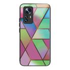 For Xiaomi 12 Pro Abstract Marble Pattern Glass Protective Case(Rhombus Gradient) - 1