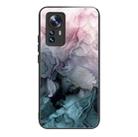 For Xiaomi 12 Pro Abstract Marble Pattern Glass Protective Case(Abstract Light Pink) - 1