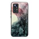 For Xiaomi 12 Pro Abstract Marble Pattern Glass Protective Case(Abstract Black) - 1